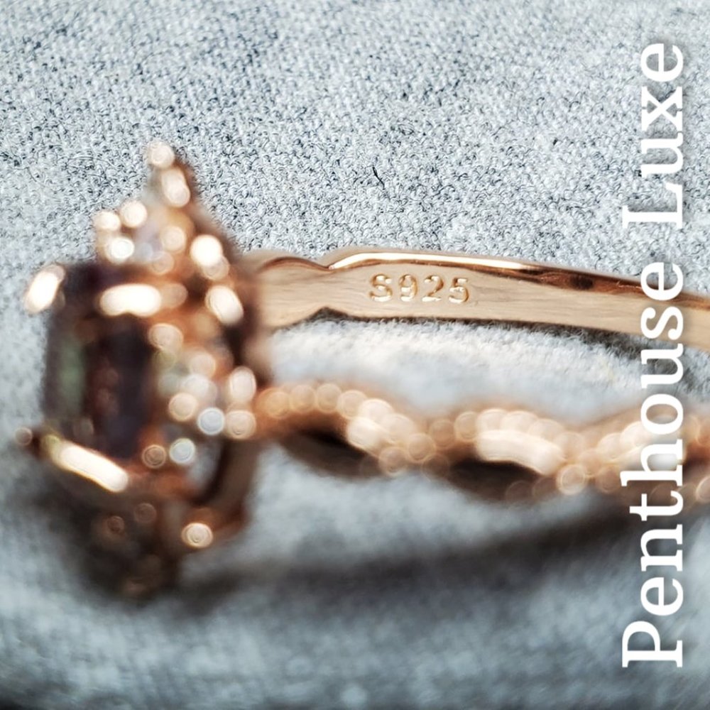 REAL .5ct Alexandrite Oval Cut Rose Gold 925 Ring - Picture 5 of 6